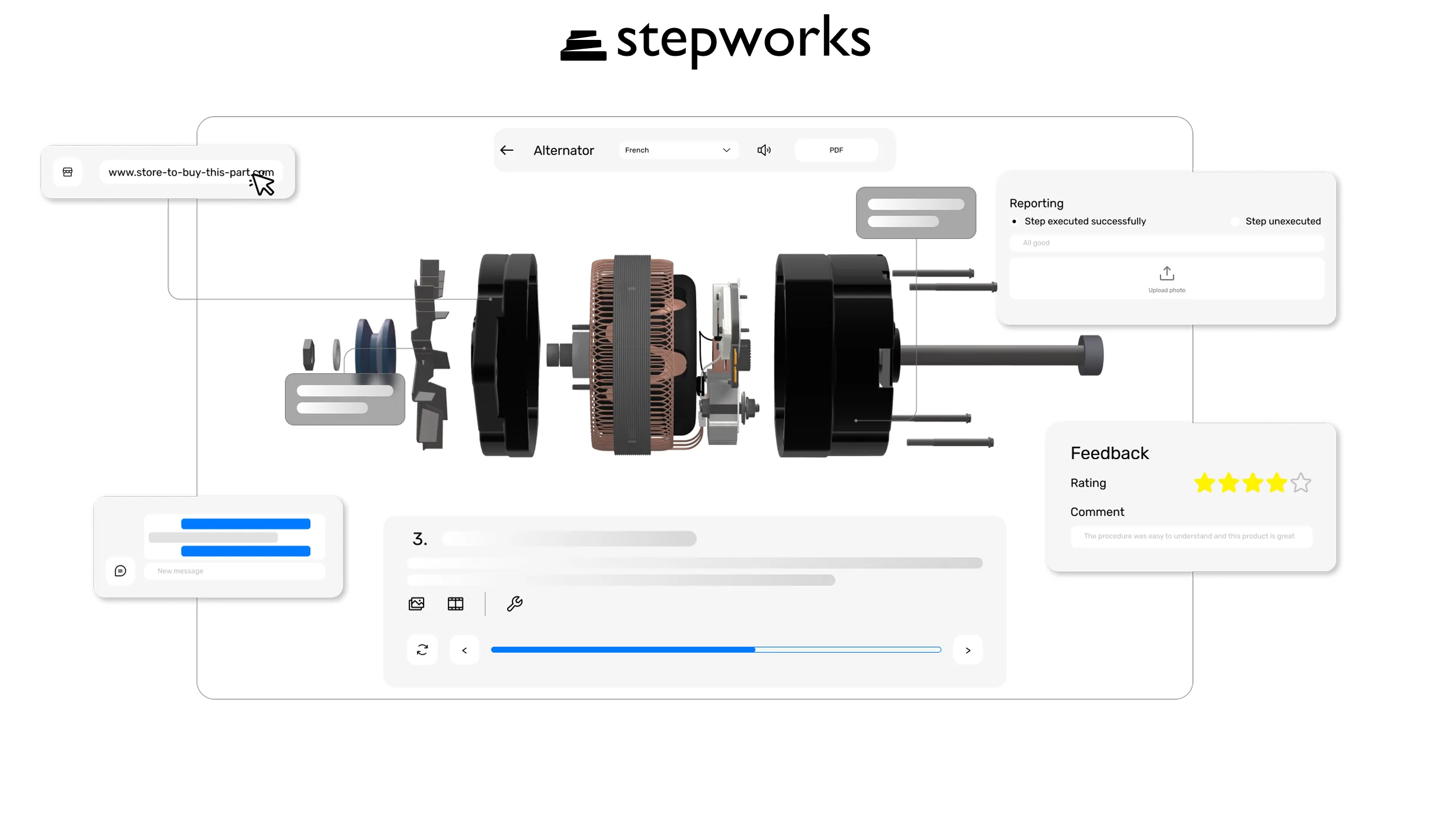 StepWorks Illustration for creating digital work instructions for maintenance, assembly, training and aftersales support